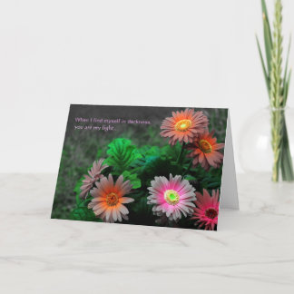Je t'aime carte florale de marguerite de Gerbera