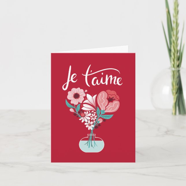 Je t'aime - Carte française pour dire 'Je t'aime' (Devant)