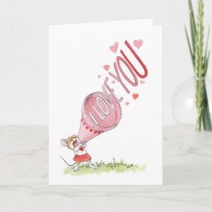 "Je t'aime !" Carte souris Megaphone
