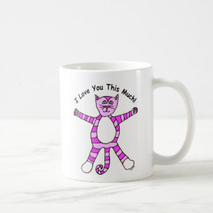 "Je t'aime cette tasse beaucoup" rose de chat