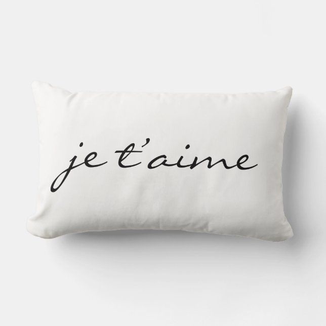 Je taime Chic Black & White Lumbar Throw Lendenkissen (Vorderseite)
