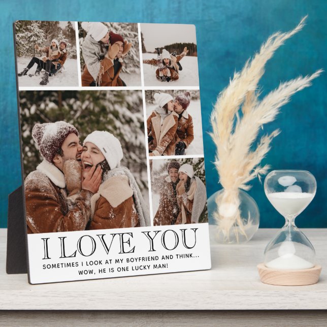 "JE T'AIME" & Citation Plaque de Collage Photo Mod (Côté)