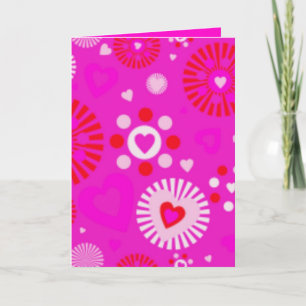JE T'AIME COEURS SUR FUCHSIA CARTES POUR TOUTES LE
