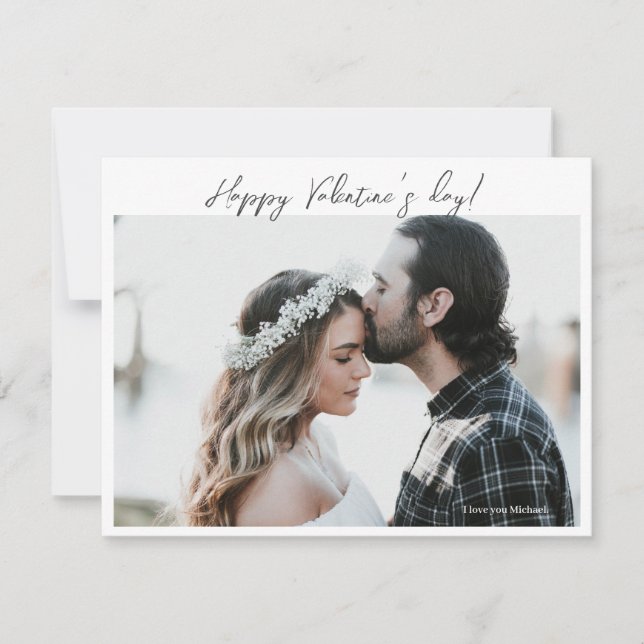 Je t'aime Couple Photo Carte Saint Valentin (Devant)