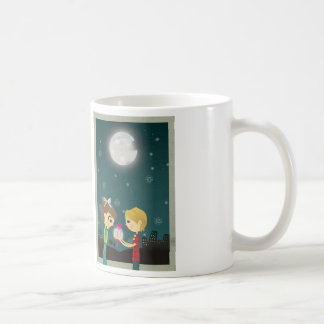Je t'aime dans la lune et la tasse arrière
