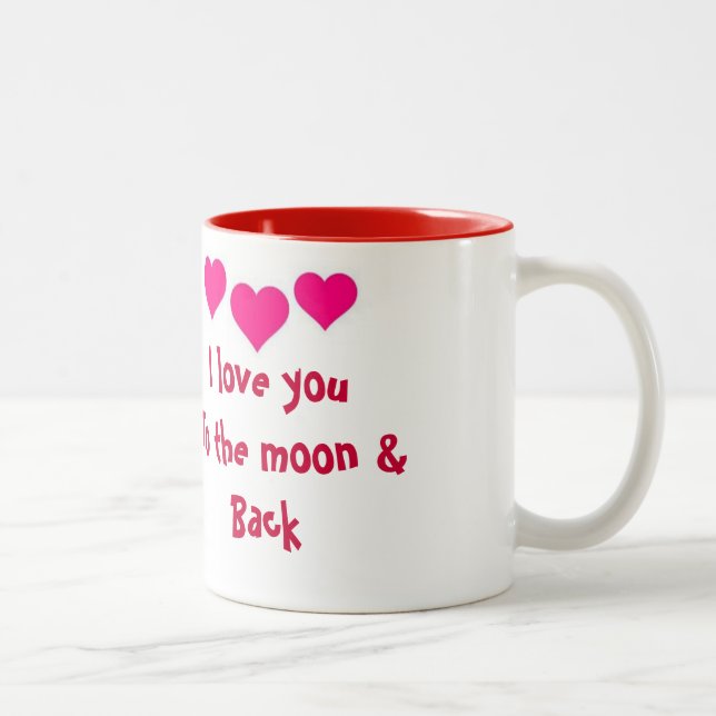 Je t'aime dans la lune et la tasse arrière (Droit)