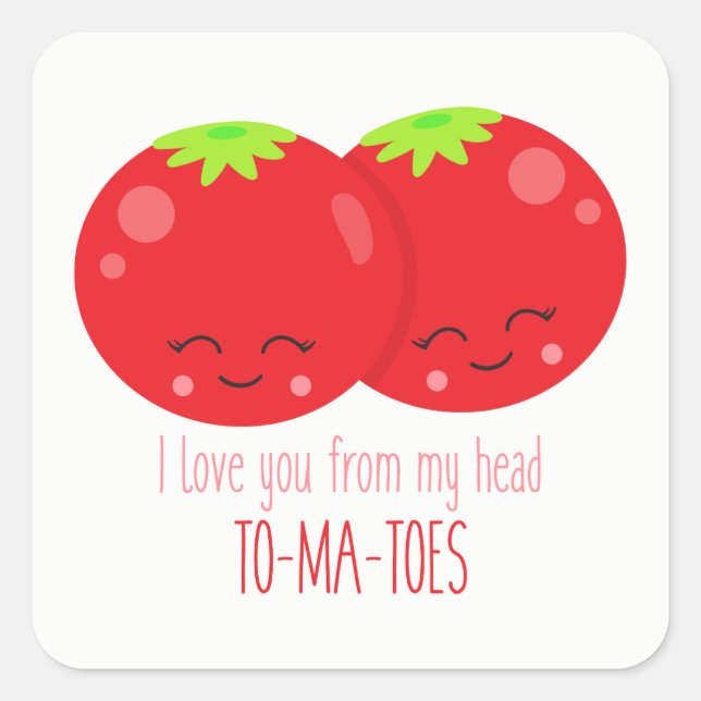 Je t'aime de mon autocollant de tomates à la tête (Devant)