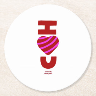 Je t'aime Dessous de verre de papier rond