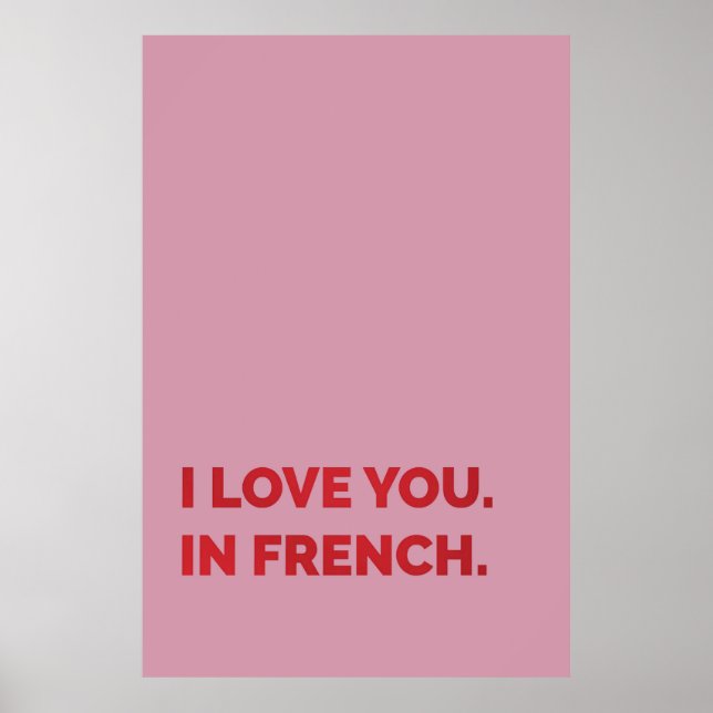 Je T'Aime En Français Poster (Devant)