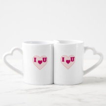 Je t'aime ensemble de tasse de couple de texte
