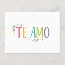 Je t'aime espagnol la carte postale arc-en-ciel am