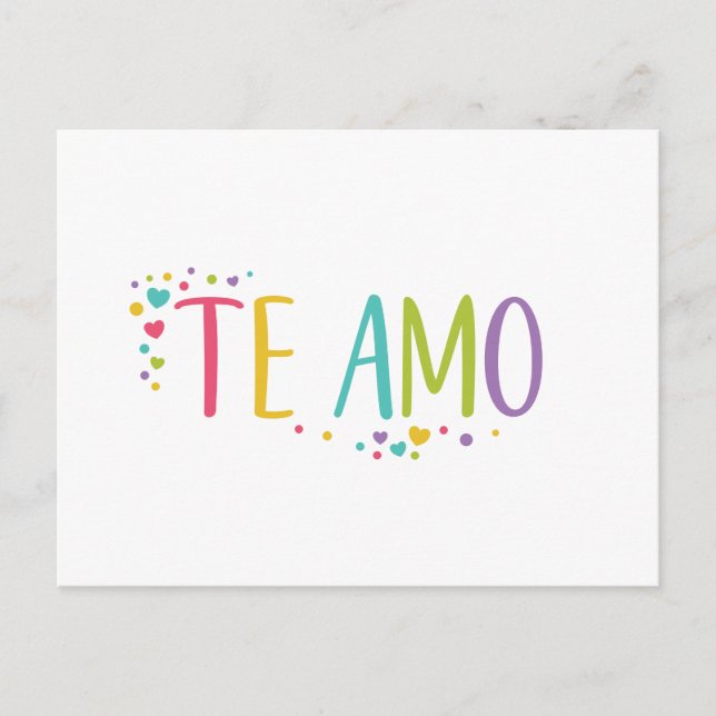 Je t'aime espagnol la carte postale arc-en-ciel am (Devant)