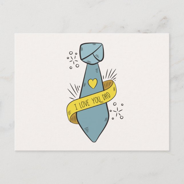 Je t'aime Fête des pères papa | Carte postale (Devant)