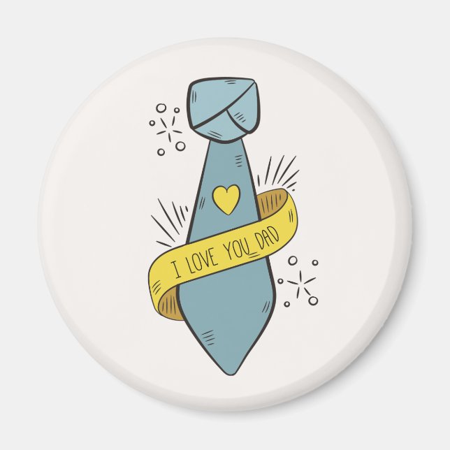 Je t'aime Fête des pères papa | Magnet (Devant)