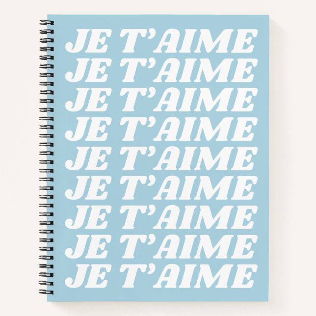 Je T'aime | Französisch I Liebe Sie | Niedliche Pa Notizbuch (Vorderseite)