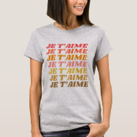 Je T'aime Französisch Liebe Sprichwort Retro Typog