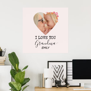 Je t'aime grand-mère   Affiche personnalisée