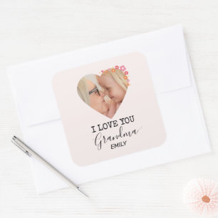 Je t'aime grand-mère Autocollant personnalisé