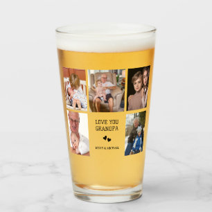 Je T'Aime, Grand-Père   Coupe de verre Collage pho