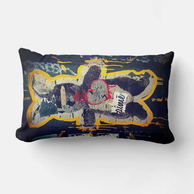 Je T'aime Häschen Streetart Kissen (Vorderseite)