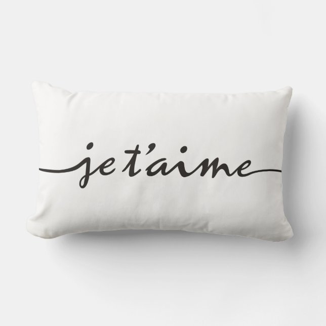 je t'aime - i-Liebe Sie auf französisch - Lendenkissen (Vorderseite)