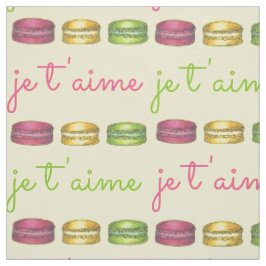 Je T'aime I Liebe You France Macaron Pastry Stoff