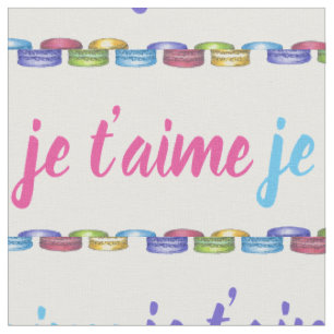 Je T'aime I Liebe You France Macaron Pastry Stoff
