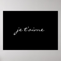 je taime I Liebe You French Chic Black & White