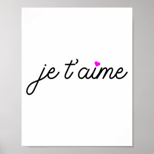 Je Taime I Love You Lustiges Französisch Valentins Poster