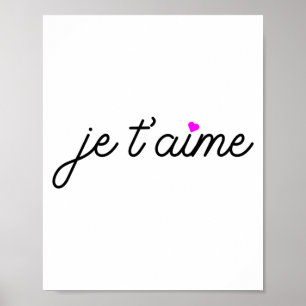 Je Taime I Love You Lustiges Französisch Valentins Poster