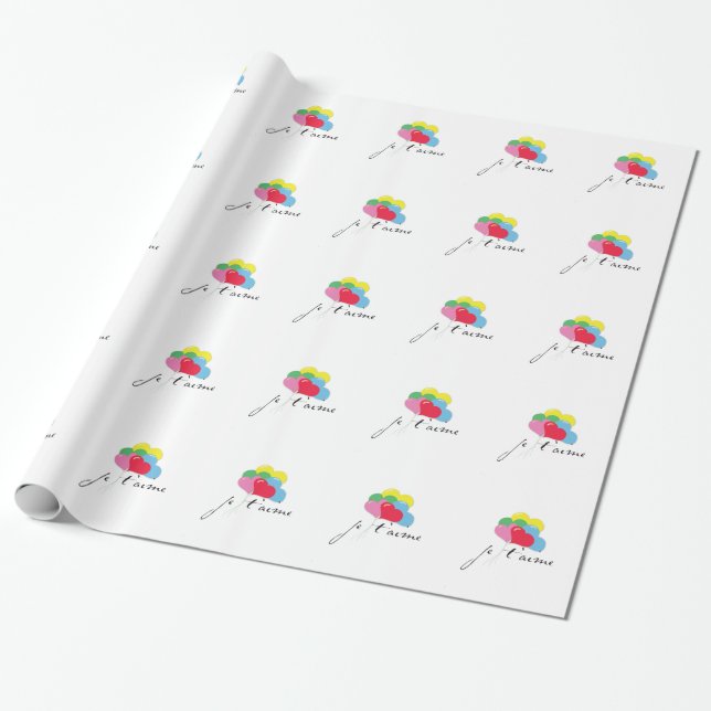 Je' taime (Ich Liebe dich) Geschenkpapier (Ungerollt)
