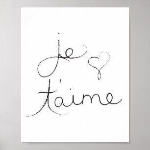 Je t'aime - "ich Liebe Sie" auf englisch - Plakat