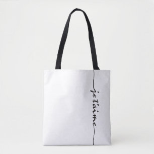 je taime - Ich Liebe Sie auf Französisch - schwarz Tasche