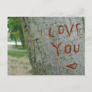 Je t'aime inscription carte postale