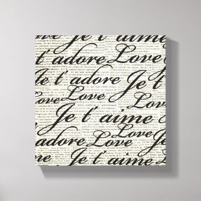 Je T'Aime, Je t'aime, Toile Enveloppée (Recto)