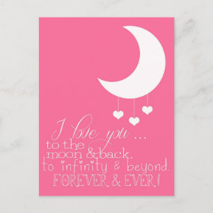 Je t'aime jusqu'à la lune et retour Carte postale