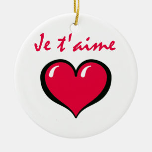 je t'aime keramikornament