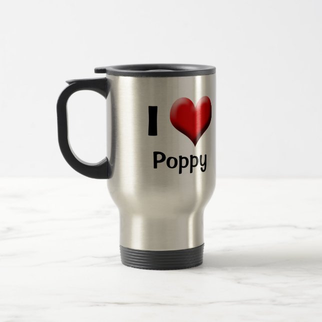 Je t'aime la tasse de voyage, personnaliser a (Gauche)