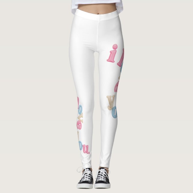 "Je t'aime" Leggings Patch Art | Impression esthét (Devant)