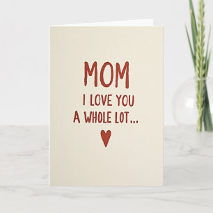 Je t'aime Maman Carte à lettre rouge
