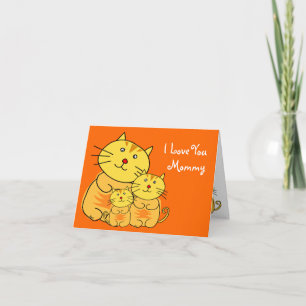 Je t'aime Maman Carte de chat Fête des Mères