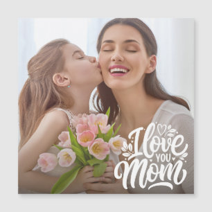 Je t'aime Maman Carte magnétique photo personnalis