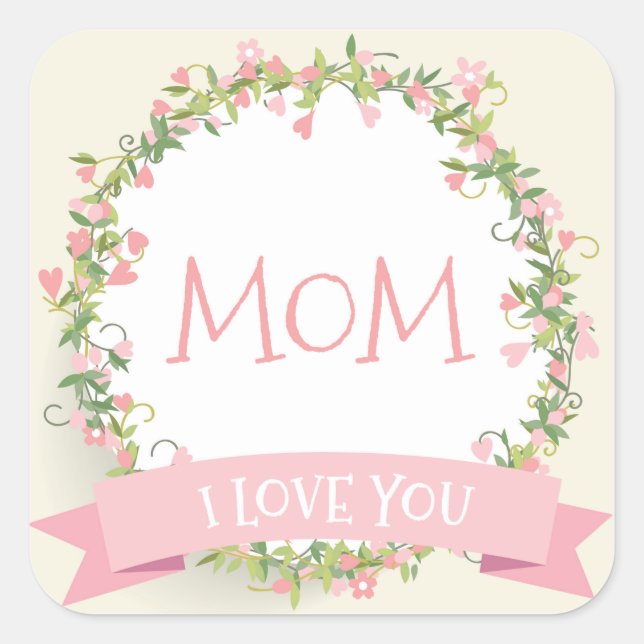 Je t'aime Maman Sticker pour la fête des mères (Devant)