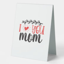 Je t'aime Maman Tente de table Signe
