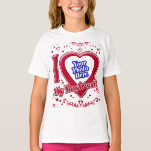 Je T'aime Mon Petit Ami Photo Cœurs Rouges T-Shirt