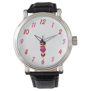 Je t'aime Montre en Cuir Noir Vintage Hommes