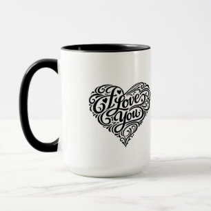 Je T'Aime Mug De La Saint-Valentin Design De Coeur