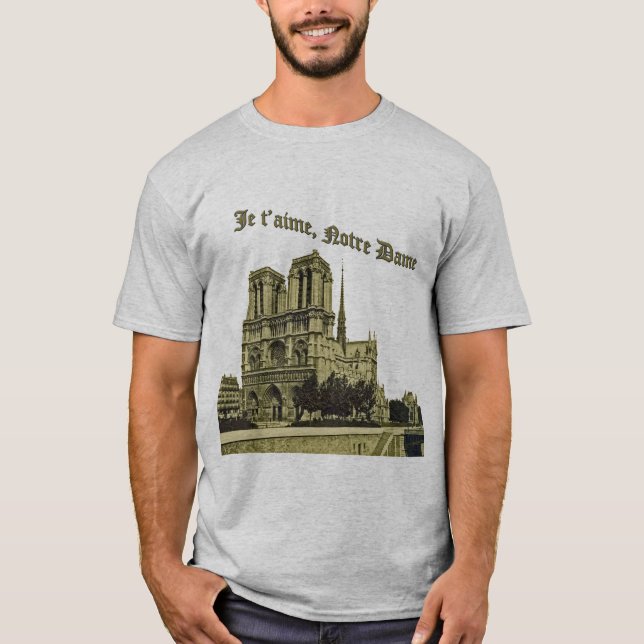 Je t'aime Notre Dame - Pariser Kathedrale T-Shirt (Vorderseite)