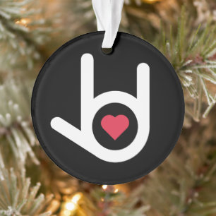 Je t'aime Ornement de Noël Noir