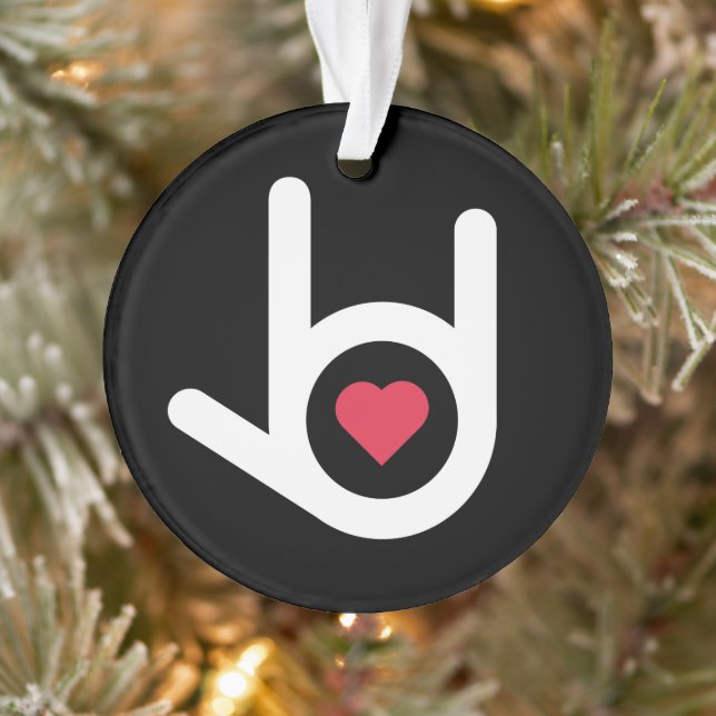 Je t'aime Ornement de Noël Noir (Arbre)
